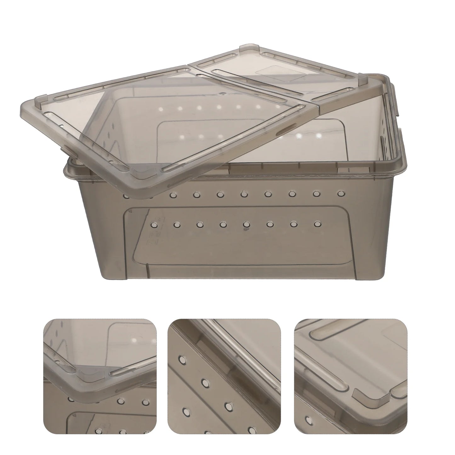 Plastic Reptile Breeding Box Ventilated Cage Safety Terrarium for Small Crawling Insects Pet Supplies Container